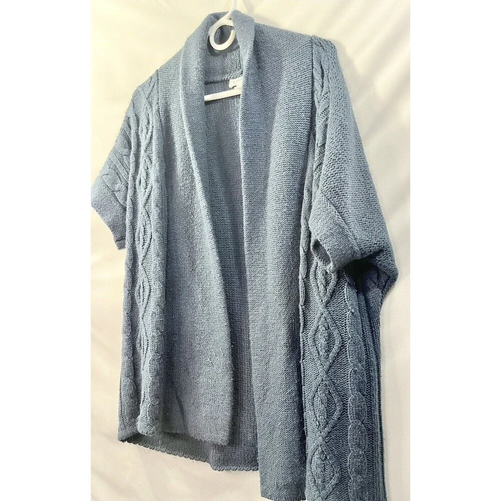 St. John's Bay Knit Women's Blue Cardigan Long Sleeve Sweater Size Large - Picture 2 of 9